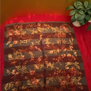 Vintage Ralph Lauren Floral and Striped Scarf